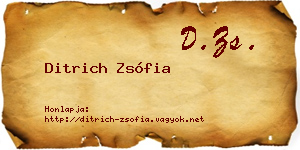 Ditrich Zsófia névjegykártya