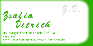 zsofia ditrich business card
